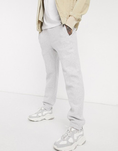 <b>Men's</b> Light Gray Elastic Waist Sweatpants With Side Pockets Casual Midweight Cotton Joggers Autumn Wear - Product Image 3