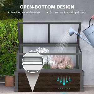 Fioriera in Legno Grigio 104 cm x 57 cm x 71,75 cm, Kit Orto Rialzato con Serra a Muro (Cold Frame) Alta 71,75 cm - Product Image 5