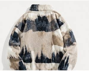 <b>Men's</b> Oversized <b>Half</b> <b>Zip</b> Fleece Sweater Geometric Print Casual Winter Wear Regular Sleeve Anti-Pilling Knitted <b>Jacket</b> - Product Image 2