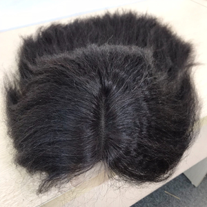 Pelucas de cabello humano virgen 100% marrón oscuro para extensiones de cabello de encaje rizado recto largo parte media densidad 150% - Product Image 5