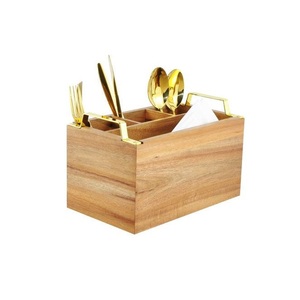 Porte-ustensiles multifonctionnel en bois naturel, élégant et luxueux, fait main, pour le rangement sur le comptoir de cuisine, outils de cuisson, accessoires de service - Product Image 4