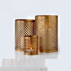 Wholesale Handmade Eco-Friendly White Metal/Glass Perforated Lantern Designer Moroccan Cutwork <b>Table</b> <b>Lamp</b> Minimalist Home Decor - Product Image 4