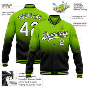 Veste universitaire personnalisée pour homme, 100 % polyester, style décontracté, veste de baseball de type Letterman avec bordure côtelée, poches et boutons-pression sur le devant - Product Image 3