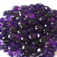 Ametyste naturelle ovale taillée en violet, pierres précieuses en vrac pour la fabrication de bijoux