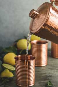 Copper Vacuum Flask Set With 2 Straight Cups Insulated Metal Drinkware for Kitchen Use - Product Image 4