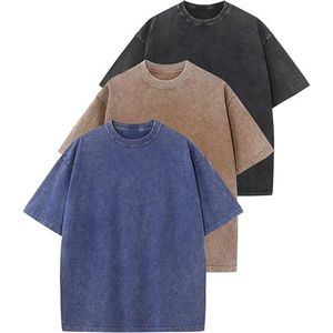 Camiseta de Hombre con Lavado Ácido, 100% Algodón, Corte Regular, Estilo Urbano, Logotipo Personalizado, Impresión Serigráfica, OEM, Venta al Por Mayor - Product Image 4