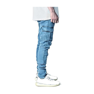 High Quality Customizable Denim <b>Jeans</b> for Men Distressed Fashion Stacked Straight Style Stonewashed <b>Work</b> Custom Style Wholesale - Product Image 1