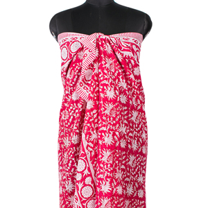Vintage Style Soft Fashionable Eco Chic Multicolor Floral Cotton Sarong <b>Wrap</b> Traditional Hand Block Printed Lightweight Scarf - Product Image 3