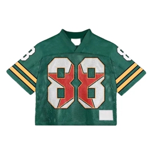 Maillots de football américain en maille 100 % polyester de qualité supérieure, vente en gros, faible MOQ, impression par sublimation, col en V, coupe ample, pour hommes - Product Image 4