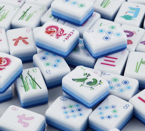 Mahjong portable de luxe moderne personnalisé, imprimé UV, gravé, mini, de voyage, 4 couches, en acrylique, 160/166 tuiles de Mahjong américain - Product Image 5