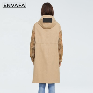 Custom Windbreaker Jackets Factory Direct Fashion Women Lightweight Windproof Jacket Khaki <b>Trench</b> Coats - Product Image 4