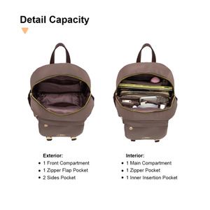 Hody Women's NEONA Nylon Rounded Rectangle Softback <b>Backpack</b> Casual Style Waterproof Zipper Hasp Closure Shoulder Strap Tab 10 - Product Image 5