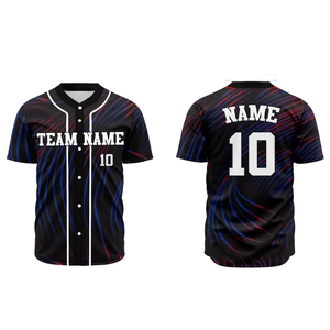 Maillot de baseball léger à sublimation, manches courtes, unisexe, tissu doux, respirant, confortable, séchage rapide, vêtements de sport personnalisés - Product Image 1