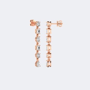 Boucles d'oreilles en diamant cultivé en laboratoire 1,95 CTW, taille brillant multi-formes, pour femmes, or 9K 14K 18K, luxe, couleur E F, VS VVS, bijoux fins - Product Image 6