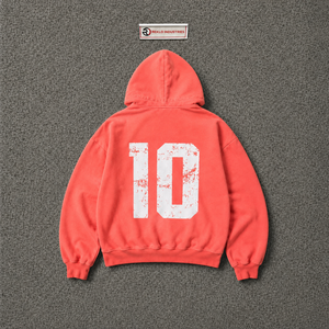 Sweat à capuche entièrement zippé rouge corail en molleton de coton épais de qualité supérieure, coupe oversize, style streetwear, unisexe, vierge, pour l'automne - Product Image 6