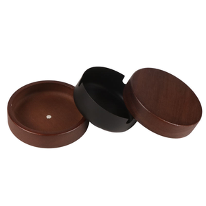 Cendrier en bois Futeng, résistant au vent, style rétro occidental, en bois d'acacia, pour cigares, avec doublure en acier inoxydable - Product Image 1