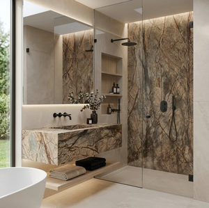 Dalles de marbre brun antique TSF Rain Forest, pierre naturelle, pour revêtement de sol, revêtement mural, comptoirs, design intérieur et extérieur de luxe - Product Image 3