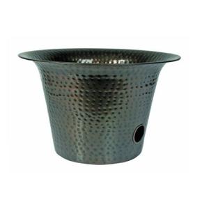 Bac de rangement rustique en cuivre martelé pour tuyau d'arrosage avec poignées latérales, organiseur d'eau décoratif pour patio - Product Image 4