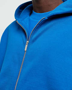 Top Quality 100% Cotton Zipper-Up Heavyweight Oversized Boxy Men's Hoodies Drop Shoulder Style 500GSM <b>Combed</b> Yarn Royal Blue - Product Image 6