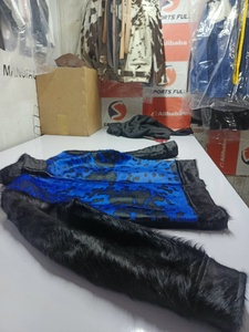 Blue Printed Fur <b>Women's</b> Stand Collar Zipper Waterproof Streetwear Bomber <b>Jacket</b> Men's Cowhide Leather Black <b>White</b> - Product Image 5