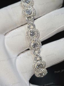Iced Out <b>Infinity</b> Link <b>Bracelet</b> Hip Hop VVS Moissanite Diamond Women's Jewelry High Quality Silver Bridal Gift - Product Image 3