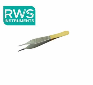 Pinzas Adson de Acero Inoxidable de Un Solo Uso RWS Instruments, 12 cm, Dentadas, Certificación CE, Clase II, Uso Quirúrgico - Product Image 1