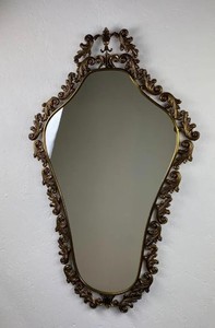 Vintage Italian metal mirror Victorian wall decor - <b>large</b> mirror - Product Image 1