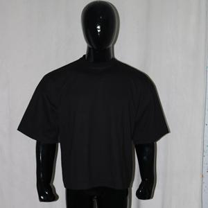T-shirt en coton noir uni pour homme, manches courtes, col rond, coupe classique, jersey décontracté, couleur unie, FINER THREADS - Product Image 2