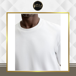 T-shirt pour homme de qualité supérieure, 100% coton, couleur blanche, col rond, prix de marché réduit - Product Image 2