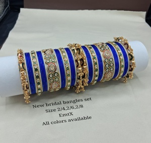 PADMAWATI BANGLES PRIVATE LIMITED High Quality Luxury <b>Tungsten</b> Gold Plated Multi Color Women's Bangles Set Engagement Gift - Product Image 1
