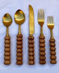 Amazing Design Flatware <b>Set</b> Stainless Steel Resin Handle Gold Finished Flatware 5 Piece Flatware <b>set</b> at very <b>cheap</b> factory Price - Product Image 3