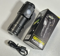 Senter Mini Portabel Jarak Jauh Multifungsi Dapat Diisi Ulang Lampu Kecil dengan Klip Topi Klip Pinggang untuk Luar Ruangan