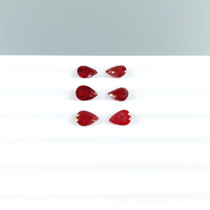 Rubis africains naturels calibrés non traités, forme poire 5x7mm, pierres précieuses de rubis naturelles facettées pour la création de bijoux, prêtes à l'emploi - Product Image 2