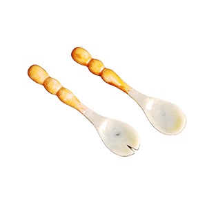 Juego de Servidores de Ensalada Hechos a Mano con Materiales Mixtos, Cucharas de Servir de Resina y Madera, Utensilios de Mesa, Decoración del Hogar, Regalo, Fabricante Exportador - Product Image 1
