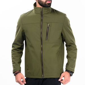 Custom Latest Design High Quality <b>Men</b> Canvas Winter Softshell <b>Jacket</b> Zipper Stand Breathable Lightweight <b>Long</b> Sleeve High Street - Product Image 1