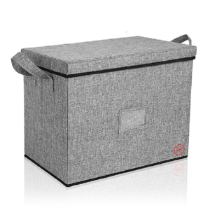 Storage <b>Bin</b> Box with Lid Handle and <b>Label</b> Card Slot Closet Organizer for Clothes Toys Books and Office - Product Image 1