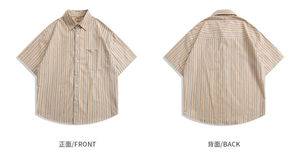 เสื้อเชิ้ตผู้ชายผ้าซาตินโพลีเอสเตอร์/คอตตอนถักทอระบายอากาศสำหรับฤดูร้อน น้ำหนัก 160 กรัม แบบลำลอง ป้องกันรอยยับ กระดุมเดี่ยว ปกคอพับได้ - Product Image 5