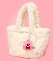Lindo llavero de mosquetón con forma 3D de personaje de peluche rosa, colgante de dibujos animados suave y pequeño para bolso, regalo
