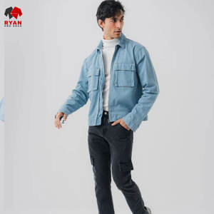 Chaqueta Vaquera Personalizada de Primera Calidad para Hombre con Cierre de Botones y Logotipo Personalizado Diseño OEM - Product Image 2