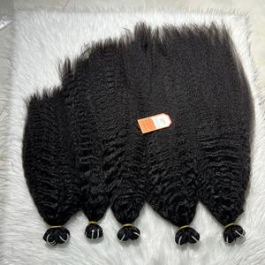 Fournisseurs de gros de paquets de cheveux de trame droits crépus non transformés noirs naturels # 1b Yaki droits - Product Image 3