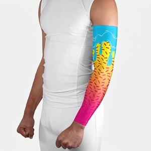 Unisex <b>Cycling</b> Arm Sleeve Gradient Color Print Anti-Uv Protection For Adults Outdoor Use - Product Image 3