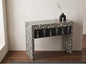 Premium Handmade Eco-Friendly <b>Pine</b> MDF Bone Inlay Modern Rectangle Dressing Console <b>Table</b> Lightweight Waterproof Elegant Floral - Product Image 4