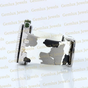 High Quality Pass Diamond Tester D VVS Fully Iced Out Moissanite Diamond Chronograph Camouflage Rubber Strap <b>Watch</b> For <b>Men</b> - Product Image 6