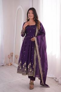 Designer Anarkali Suit for Women Embroidered Party Wear Salwar Kameez with Dupatta Wedding Festive Indian Ethnic <b>Dress</b> - Product Image 3