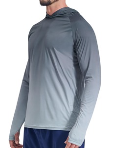 Sweat à capuche à manches longues pour homme, couleur unie, UPF 50, anti-UV, vêtements de pêche, pull-over, chemise de performance - Product Image 6