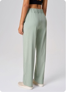 กางเกงวอร์มออกกำลังกายผู้หญิง ทรงหลวม สไตล์ลำลอง ขากว้าง แฟชั่น เอวยางยืด ระบายอากาศได้ดี เหมาะสำหรับเล่นกีฬา เอวสูง - Product Image 4