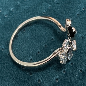 Bague Fleur en Or Rose 18K avec Diamants de Laboratoire Poire et Rond de 0,369 CT, 2,05g, Bijou Ouvert Tendance, Inspiré de la Nature, Bague Délicate - Product Image 4