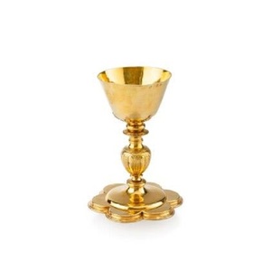 Awesome Chalice Shinny Brass Color Also Customized With Etching Design Chalice is handmade high-quality brass church supplies - Product Image 1