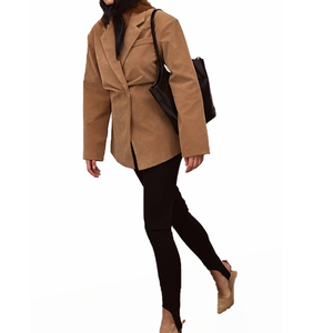Blazer de mujer 2026 estilo europeo-americano con cuello en V y lazo en la cintura, casual, elegante, a la moda, de manga larga, para hermandades, OEM, venta al por mayor, personalizado - Product Image 3