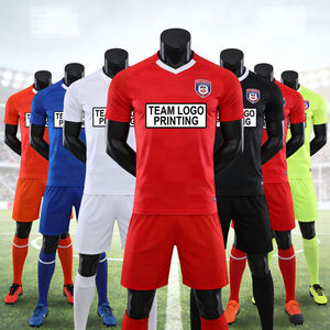 Conjunto de Uniforme de Fútbol Blanco y Azul para Hombre, Camiseta Sublimada de Manga Corta, Ropa Deportiva de Poliéster que Absorbe la Humedad, para Todas las Temporadas - Product Image 5